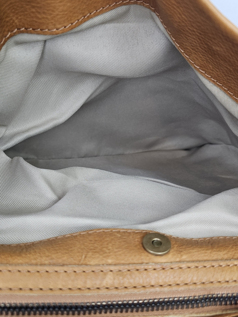 American Leather Co. Lenox Triple Entry Satchel Cafe Latte - Picture 9 of 13